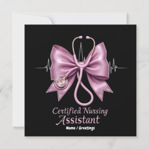 Certified Nursing Assistant CNA Coquette Bow  Invitation