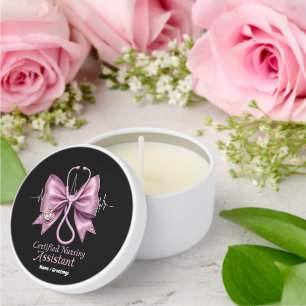 Certified Nursing Assistant CNA Coquette Bow Mini Candle Favors