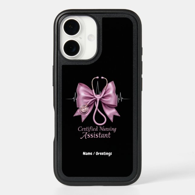 Certified Nursing Assistant CNA Coquette Bow  Otterbox iPhone Case (Back)