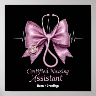 Certified Nursing Assistant CNA Coquette Bow  Poster