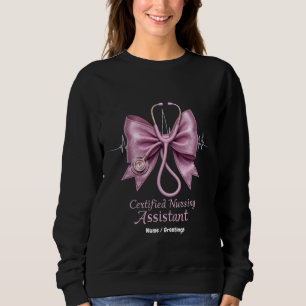 Certified Nursing Assistant CNA Coquette Bow  Sweatshirt