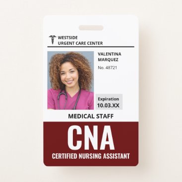 Certified Nursing Assistant CNA ID Photo Badge