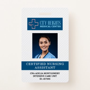 Certified Nursing Assistant CNA Name Photo ID Logo Badge