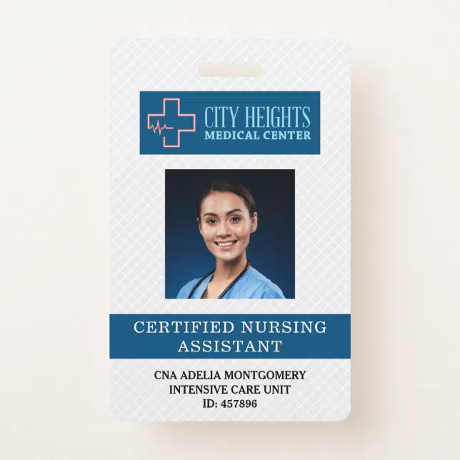 Certified Nursing Assistant CNA Name Photo ID Logo Badge | Zazzle