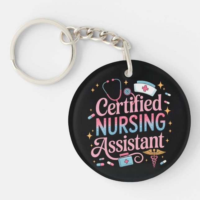 Certified Nursing Assistant Double Sided Keychain (Front)