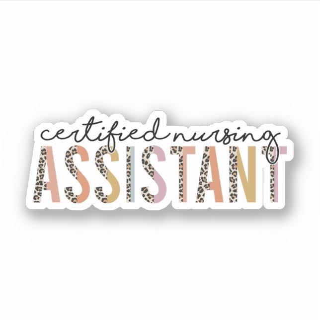 Certified Nursing Assistant Leopard CNA Nurse Gift Sticker (Front)