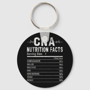 Certified Nursing Assistant Nutrition Facts Nurse Keychain