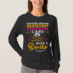 Certified Nursing Assistant Providing Care with a  T-Shirt
