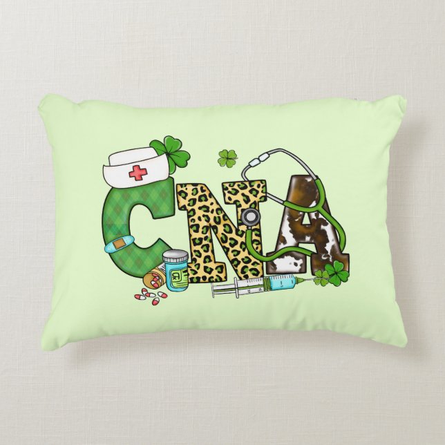 Certified Nursing Assistant St. Patrick's Accent Pillow (Front)