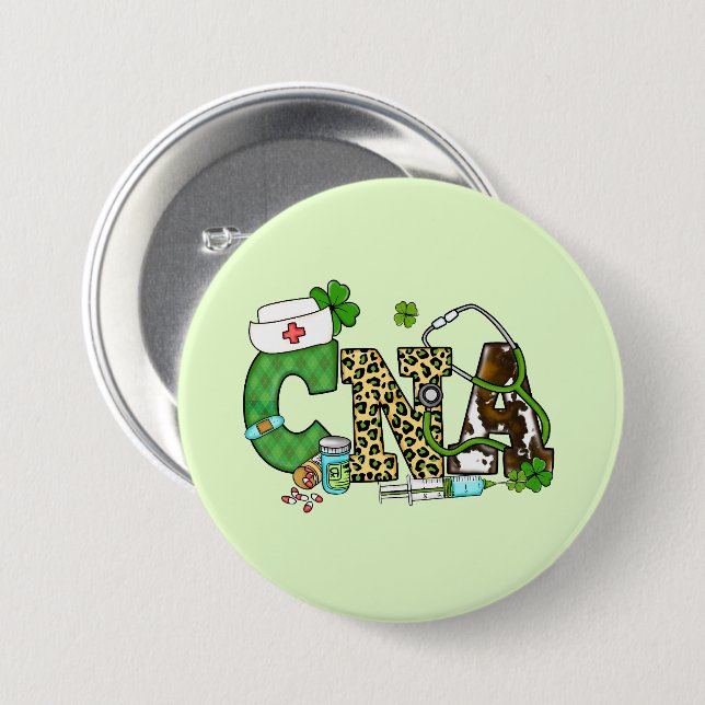 Certified Nursing Assistant St. Patrick's Button (Front & Back)