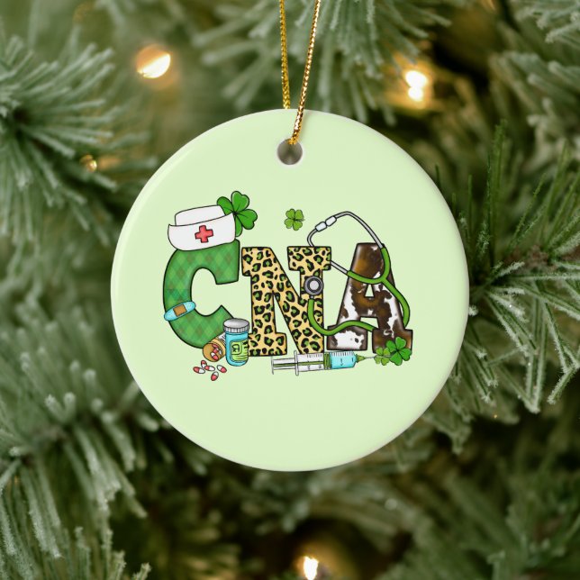 Certified Nursing Assistant St. Patrick's Ceramic Ornament (Tree)