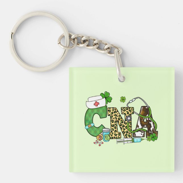 Certified Nursing Assistant St. Patrick's Keychain (Front)