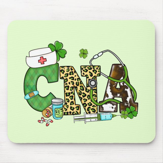 Certified Nursing Assistant St. Patrick's Mouse Pad (Front)