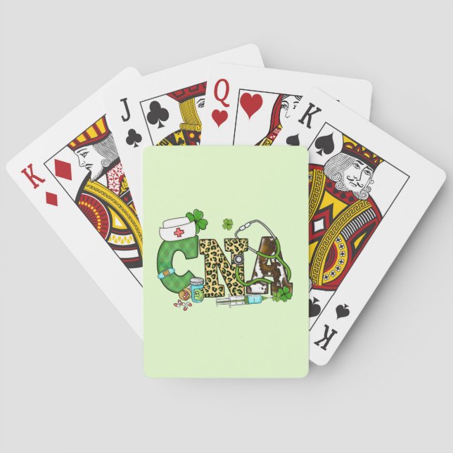 Certified Nursing Assistant St. Patrick's Poker Cards (Back)