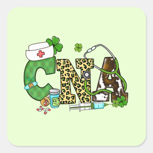 Certified Nursing Assistant St. Patrick's Square Sticker (Front)