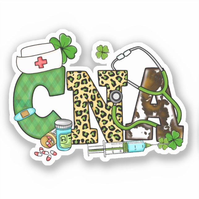 Certified Nursing Assistant St. Patrick's Sticker (Front)