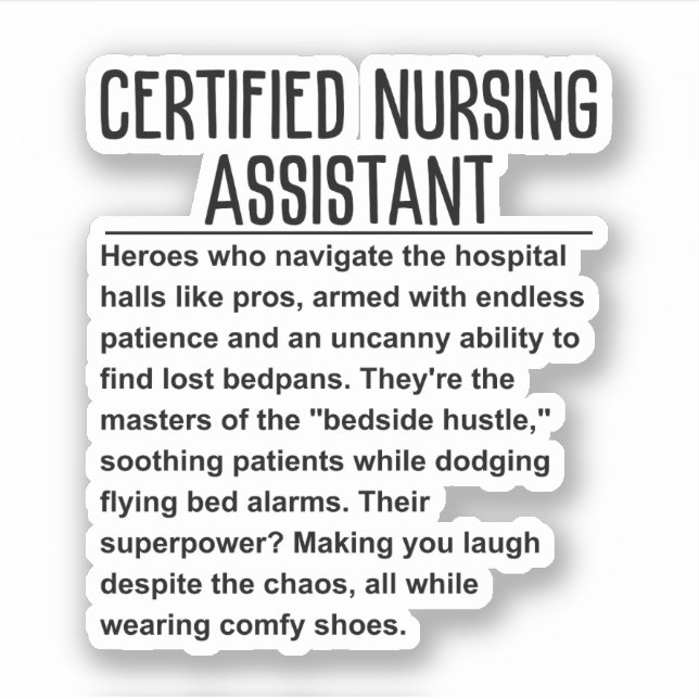 Certified nursing assistant sticker (Front)