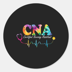 Certified Nursing Istant Tie Dye Cna Nurse Classic Round Sticker