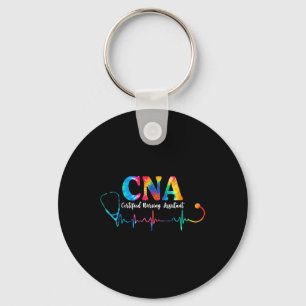 Certified Nursing Istant Tie Dye Cna Nurse Stethos Keychain