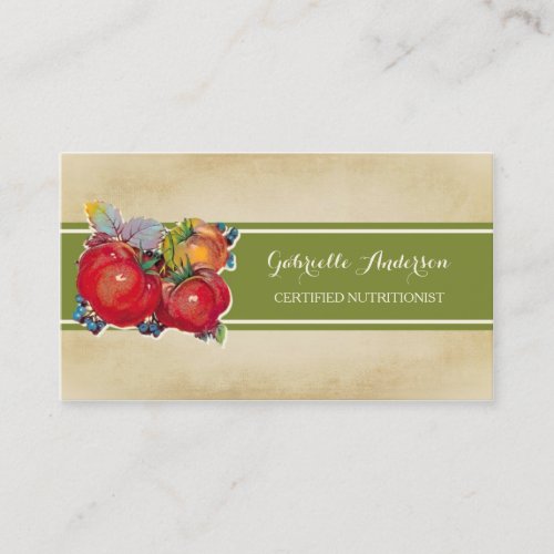 Certified Nutritionist Whole Food Wellness QR Code Business Card