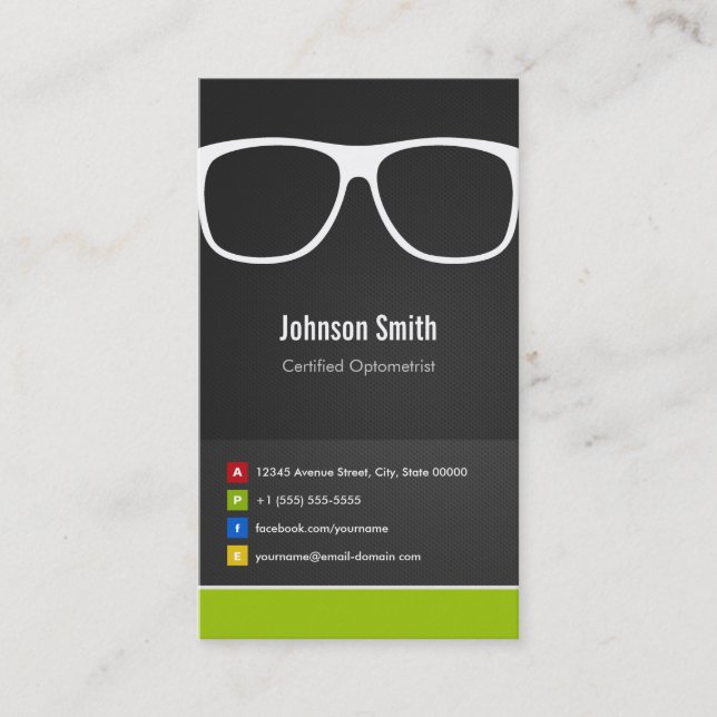 Certified Optometrist Optical Creative Innovative Business Card (Front)