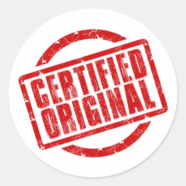 Certified Original Sticker (Front)