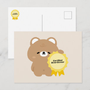 Certified Overthinker Beaver Holiday Postcard