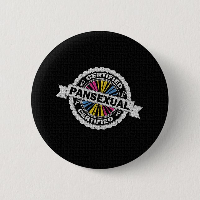 Certified Pansexual Pride Seal of Approval  Pinback Button (Front)