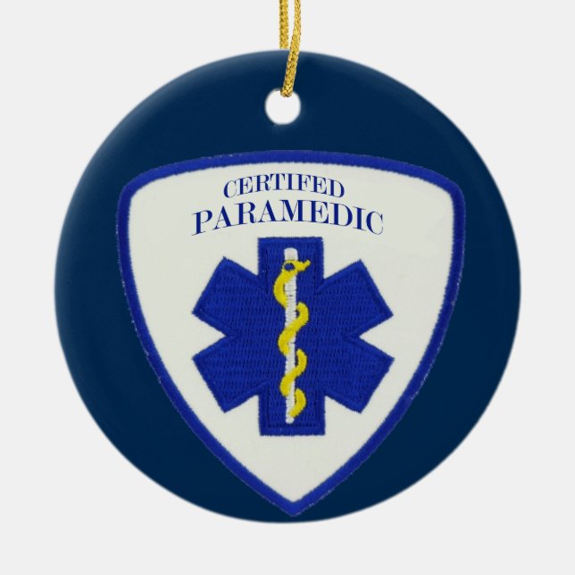 Certified Paramedic Custom Ceramic Ornament (Front)