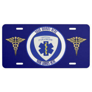 Certified Paramedic Custom License Plate