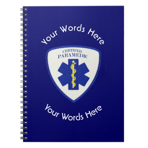 Certified Paramedic Star Of Life Shield Notebook