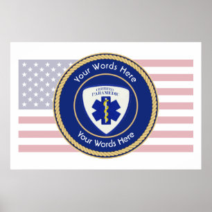 Certified Paramedic Star of Life Universal Poster