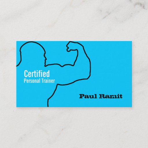 Customizable Certified Personal Trainer Business Blue Card Business Card Templates