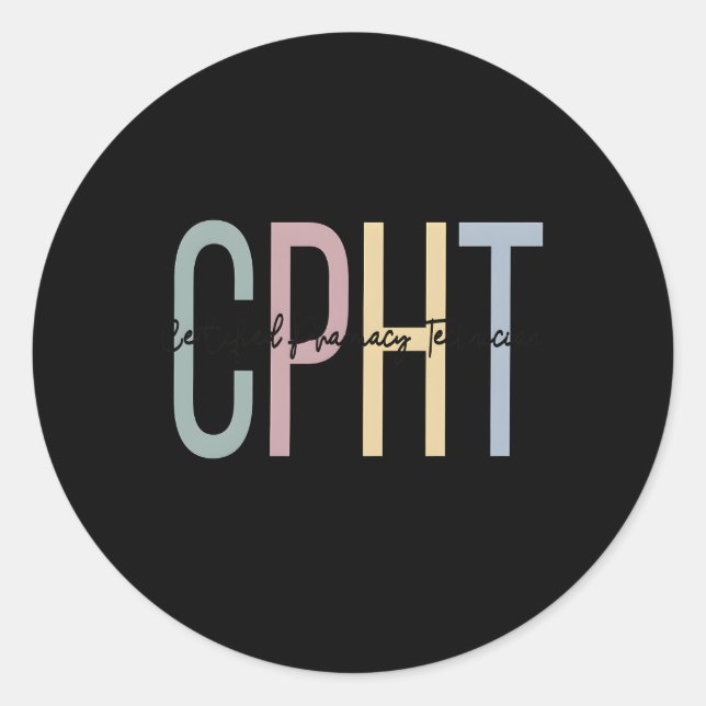 Certified Pharmacy Technician Boho Cpht Classic Round Sticker (Front)