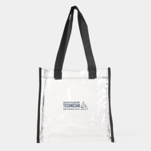 Certified Phlebotomy Technician Professional Pride Clear Tote Bag (Front)