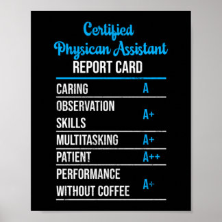Certified Physican Assistant Report Card Poster