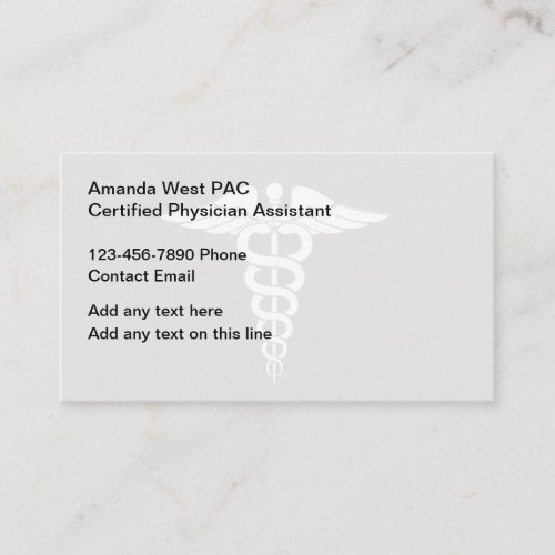Certified Physicians Assistant Business Cards