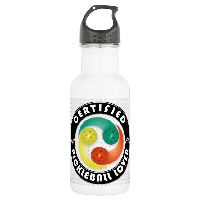 Certified Pickleball Lover 1 Options Stainless Steel Water Bottle (Front)