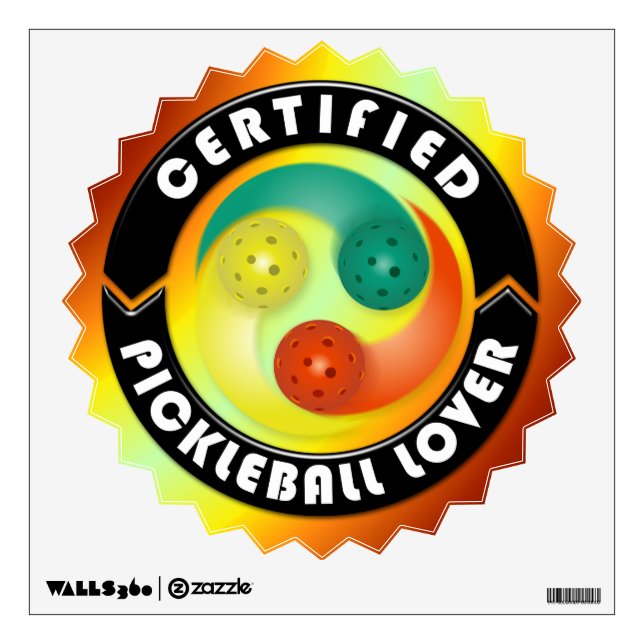 Certified Pickleball Lover 1 Options Wall Sticker (Front)