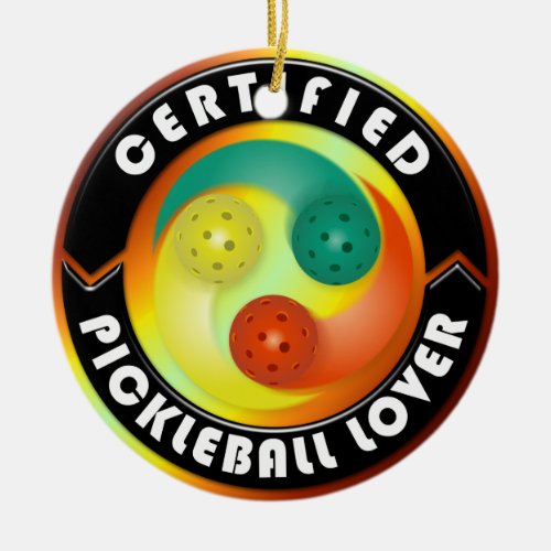 Certified Pickleball Lover 1 Ornament Options