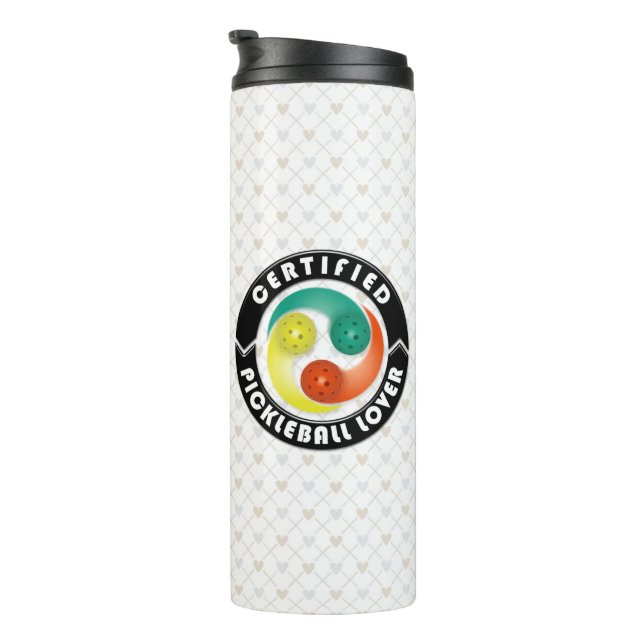 Certified Pickleball Lover Options Thermal Tumbler (Rotated Right)