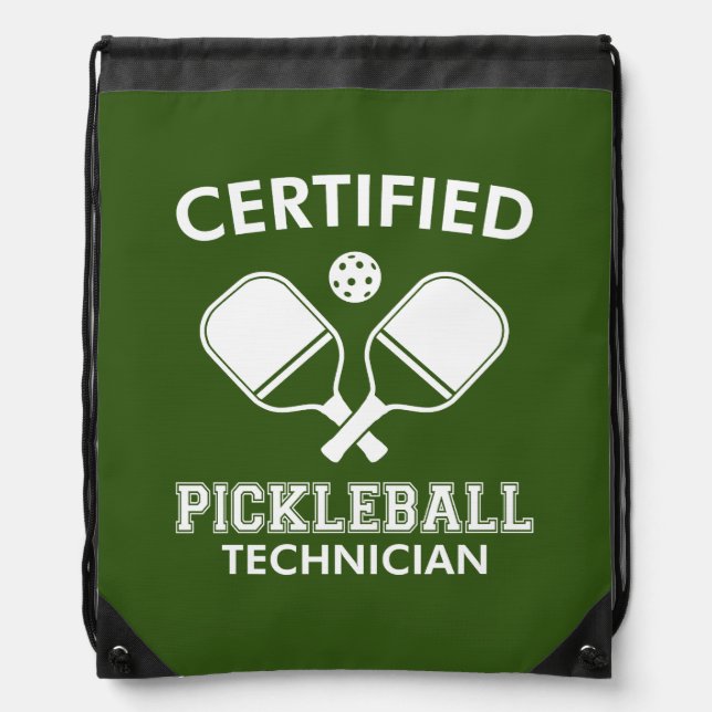 Certified Pickleball Technician Drawstring Bag (Front)