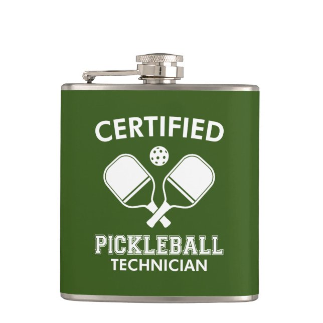 Certified Pickleball Technician Flask (Front)