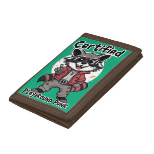 Certified Playground Punk Cool Raccoon Sunglasses Tri-fold Wallet