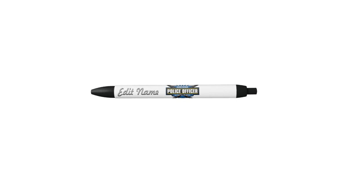 Certified Police Officer Black Ink Pen Zazzle