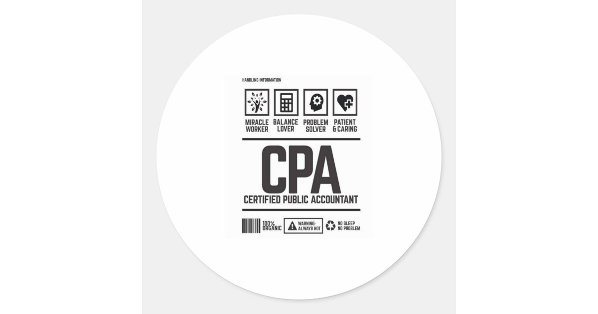 certified public accountantCPA Classic Round Sticker Zazzle