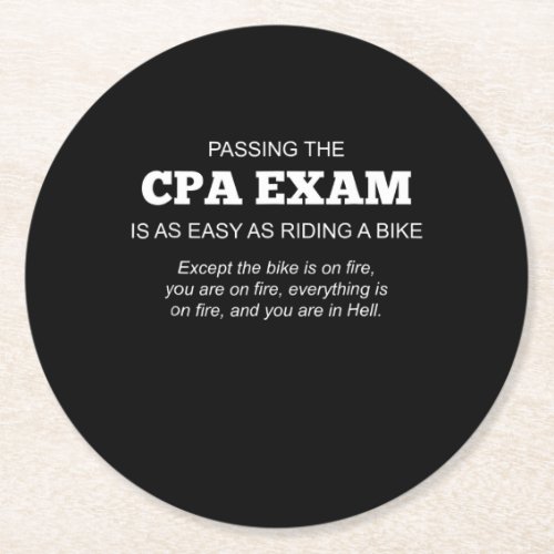 Certified Public Accountant CPA Exam Gift Round Paper Coaster