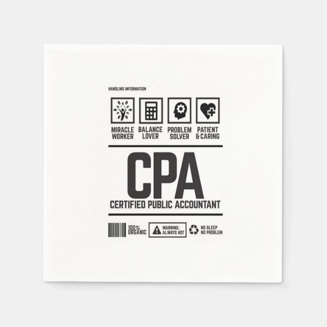 certified public accountant-CPA Napkins (Front)