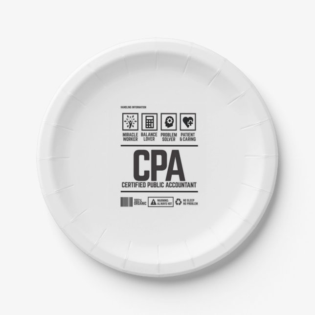 certified public accountant-CPA Paper Plates (Front)
