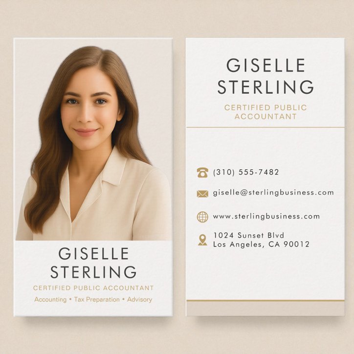 Certified Public Accountant Cpa Photo Business Card